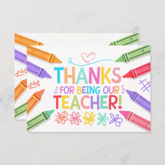 Vielen Dank Lehrerkarte Dankeskarte (Vorne/Hinten)