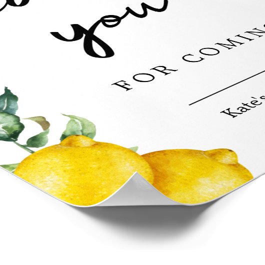 Vielen Dank Lemons Party Zeichen Poster (Ecke)