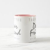 Vielen Dank, liebe Freunde Zweifarbige Tasse (Mittel)