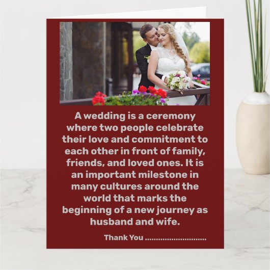 Vielen Dank Liebe Herz Hochzeitskarten Dankeskarte (Vorderseite)