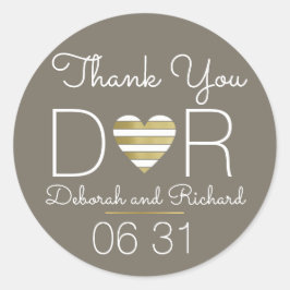 Vielen Dank . Liebe Herz . Romantische Gastgeschen Runder Aufkleber