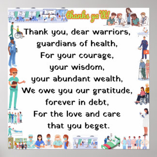Vielen Dank, liebe Krankenhauspersonal Poster