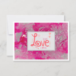 Vielen Dank Liebe Notecard 3.5" x 5" - Rosa Dankeskarte