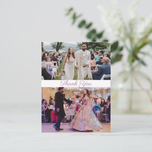 Vielen Dank Liebe Simple Postkarte (Stehend Vorderseite)