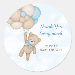 Vielen Dank, lieber Teddy Bär, Baby Shower Runder Aufkleber