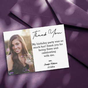 Vielen Dank, liebes 16 Geburtstag minimales Foto Mitteilungskarte