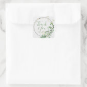 Vielen Dank Light Gray Greenery Wreath Quadratischer Aufkleber (Tasche)