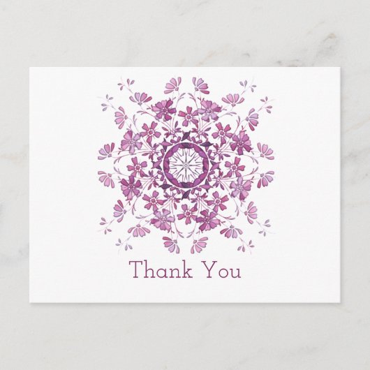 Vielen Dank. Lila Blütenelement. Postkarte (Vorderseite)