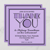 Vielen Dank lila Einladung zur Ruhestandsregelung (Vorne/Hinten)