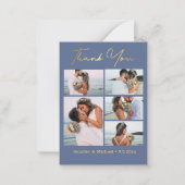 Vielen Dank lila Gold 5 Fotos Collage Hochzeit Mitteilungskarte (Vorderseite)