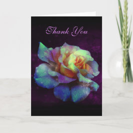 Vielen Dank Lila Kiss Turquoise Rainbow Rose Card Dankeskarte