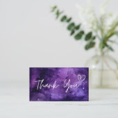 Vielen Dank Lila Night Sky Kosmic Galaxy Trendy Visitenkarte (Stehend Vorderseite)