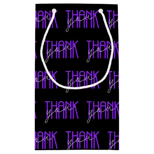 Vielen Dank lila und weiß Kleine Geschenktüte (Rückseite)