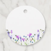 Vielen Dank, Lila Wildblume Brautparty Geschenkanhänger (Rückseite)