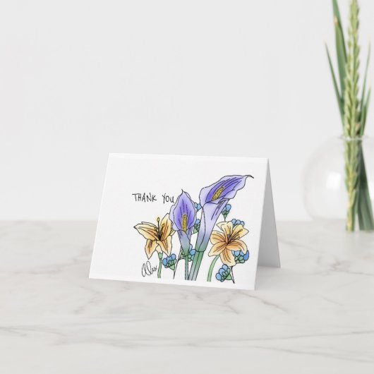 Vielen Dank, Lilien Dankeskarte (Vorderseite)