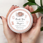 Vielen Dank, Lingerie & Lattes Brautparty Runder Aufkleber