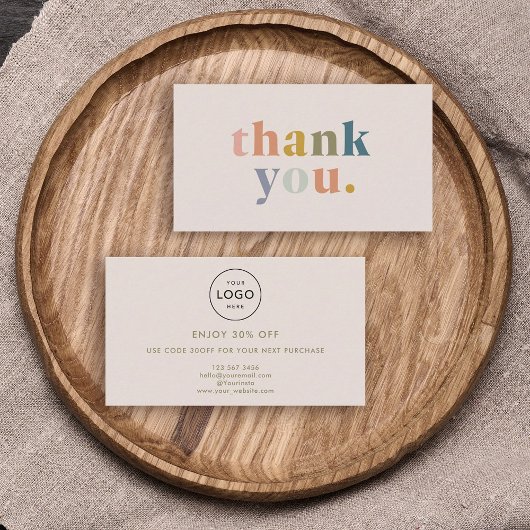 Vielen Dank! Logo für kleine Unternehmen Rabattkarte