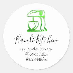 Vielen Dank Logo Küche Kochen Mixer Grün Weiß Runder Aufkleber