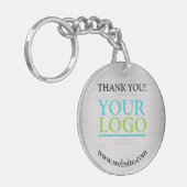 Vielen Dank, Logo, Name Website, Silber gestopft V Schlüsselanhänger (Vorderseite links)