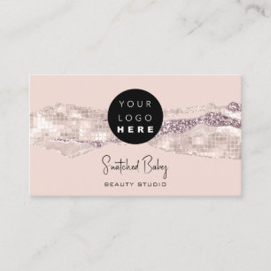 Vielen Dank Logo QR Code Online Shop Glitzer Rose Visitenkarte