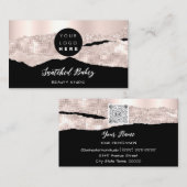 Vielen Dank Logo QR Code Online Shop Rose Black Visitenkarte (Vorne/Hinten)