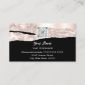 Vielen Dank Logo QR Code Online Shop Rose Black Visitenkarte (Rückseite)