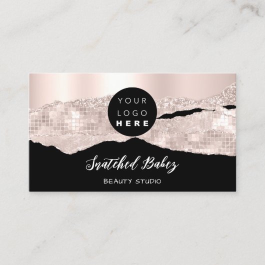 Vielen Dank Logo QR Code Online Shop Rose Black Visitenkarte (Vorderseite)