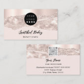 Vielen Dank Logo QR Code Online Shop Rose Powder Visitenkarte (Vorne/Hinten)