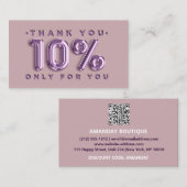 Vielen Dank Logo QRCODE 10%OFF Discount Code Beila Visitenkarte (Vorne/Hinten)