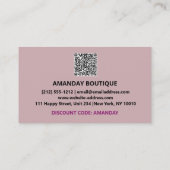 Vielen Dank Logo QRCODE 10%OFF Discount Code Rosa Visitenkarte (Rückseite)