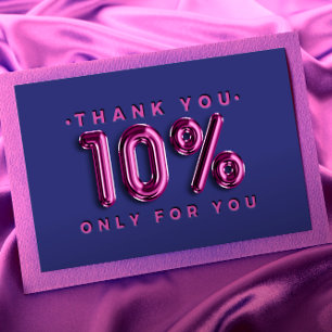 Vielen Dank Logo QRCODE 10%OFF Rabatt für die rosa Visitenkarte