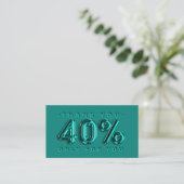 Vielen Dank Logo QRCODE 40% OFF Discount Code Aqua Visitenkarte (Stehend Vorderseite)