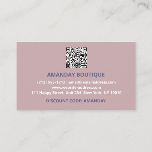 Vielen Dank Logo QRCODE 50% Rabattcode Visitenkarte (Rückseite)