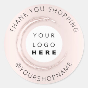 Vielen Dank Logos Rose Kleine Unternehmen IG-Name  Runder Aufkleber
