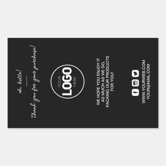 Vielen Dank Logoverpackung Trendy Shipping Sticker (Vorderseite)