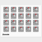 Vielen Dank Lovebirds Gray Wedding Stickers (Blatt)