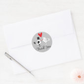 Vielen Dank Lovebirds Gray Wedding Stickers (Umschlag)