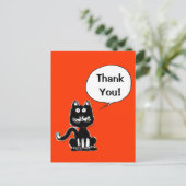 Vielen Dank! (lustige Katze) Postkarte (Stehend Vorderseite)