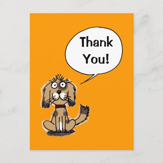 Vielen Dank! (lustiger Hund) Postkarte (Vorderseite)