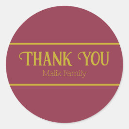 Vielen Dank, Luxuriöse Red Solid Color Personalize Runder Aufkleber