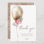 Vielen Dank, Luxury Beige Balloon Dankeskarte (Vorne/Hinten)