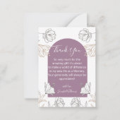 vielen Dank Mädchen Dusche lila Bogen Mitteilungskarte (Vorderseite)