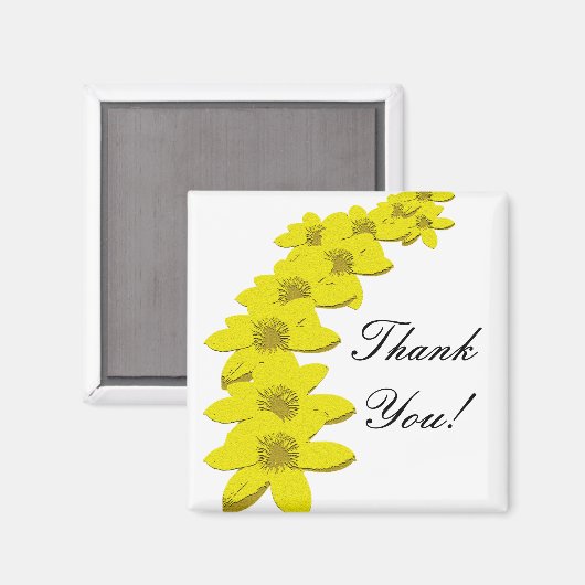 Vielen Dank - Magnet - Gelbe Blumen (Vorderseite/Rückseite)