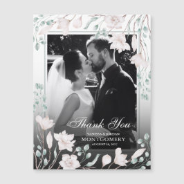 Vielen Dank Magnolia Eucalyptus Wedding Foto Magnetkarte