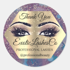 Vielen Dank Makeup Artist Eyes Blue Rose LASHES Runder Aufkleber