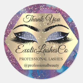 Vielen Dank Makeup Artist Eyes Blue Violet Runder Aufkleber