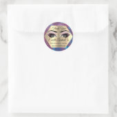 Vielen Dank Makeup Lashez Eyes Blue Pink Marmor Runder Aufkleber (Tasche)