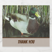 Vielen Dank Mallard Duck Foto Nature Lake Bird Bierflaschenetikett (Einzelnes Label)