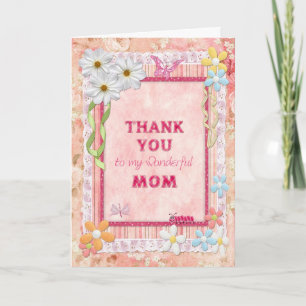 Vielen Dank, Mama, Blume und Schmetterlinge Karte