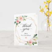 Vielen Dank Mama für alles Elegante Blush Floral Karte (Gelbe Blume)